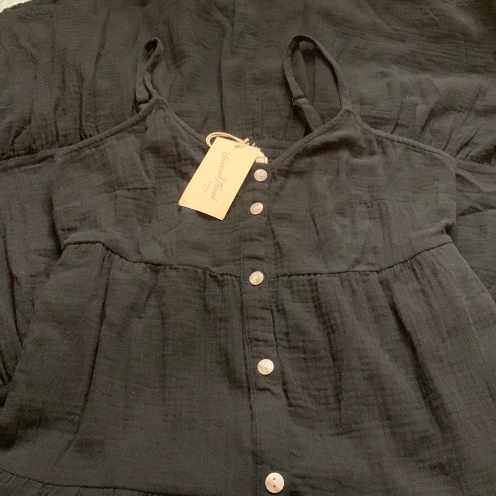 (XS)- Universal Thread Sleeveless Button-front Tiered Dress - Picture 3 of 8